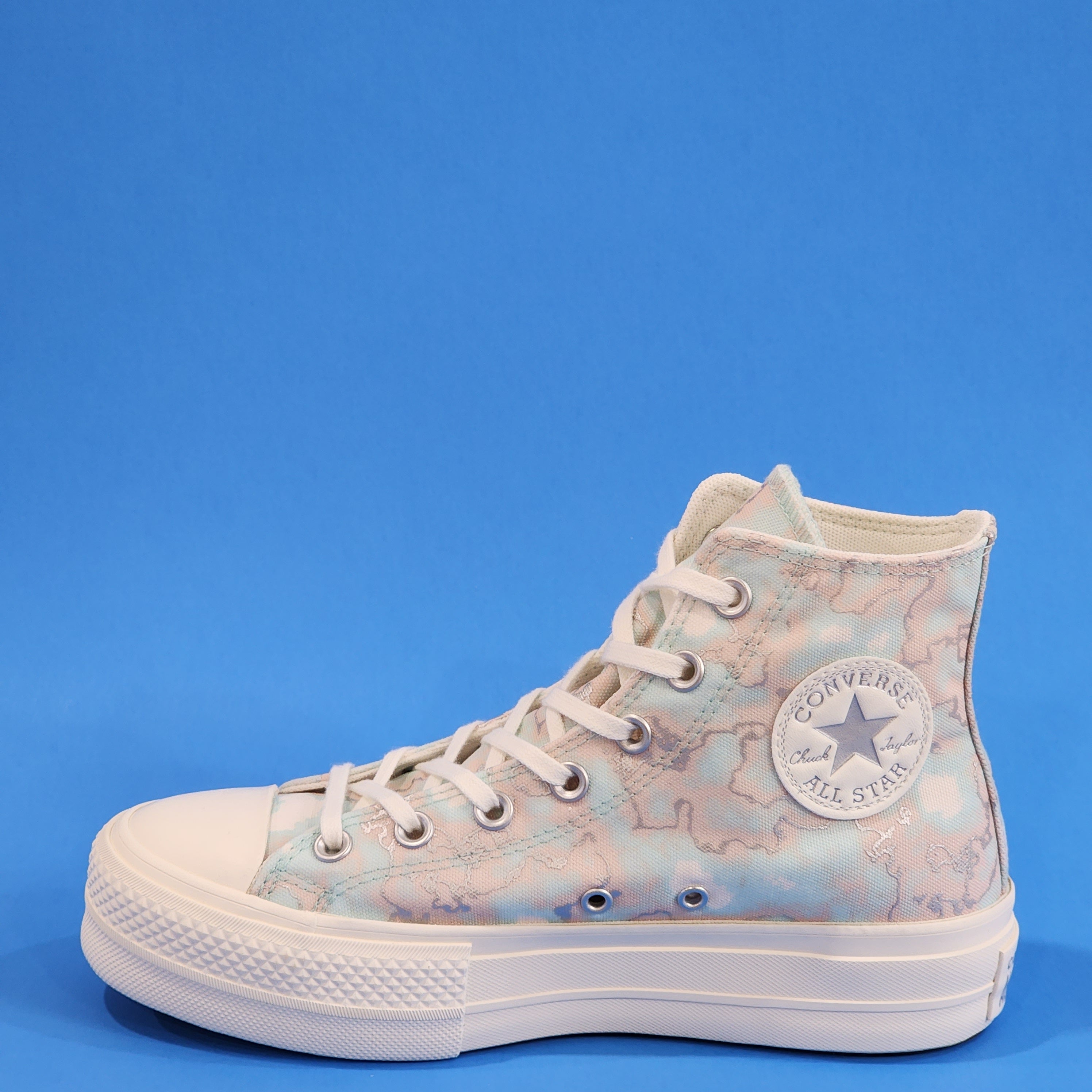 Converse CTAS Hi Lift 'Marble' Light Dew Women's Platform Sneakers A02033C NWT