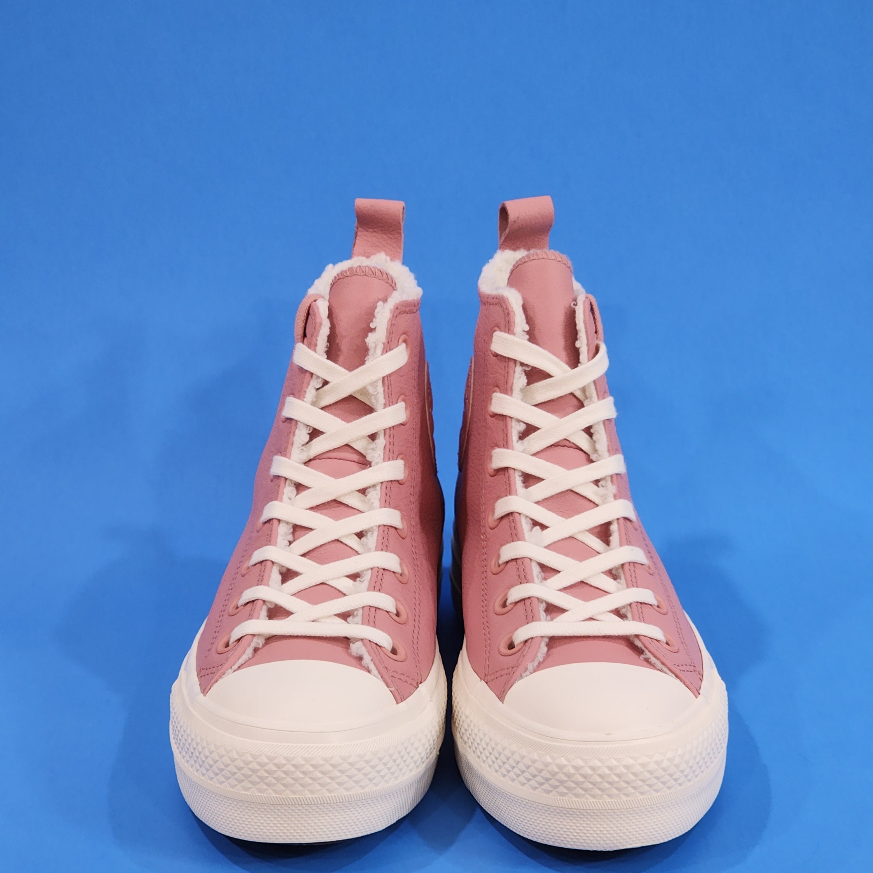 Converse CTAS Hi Lift Lined Leather Rust Pink Platform Sneakers A04256C NWT