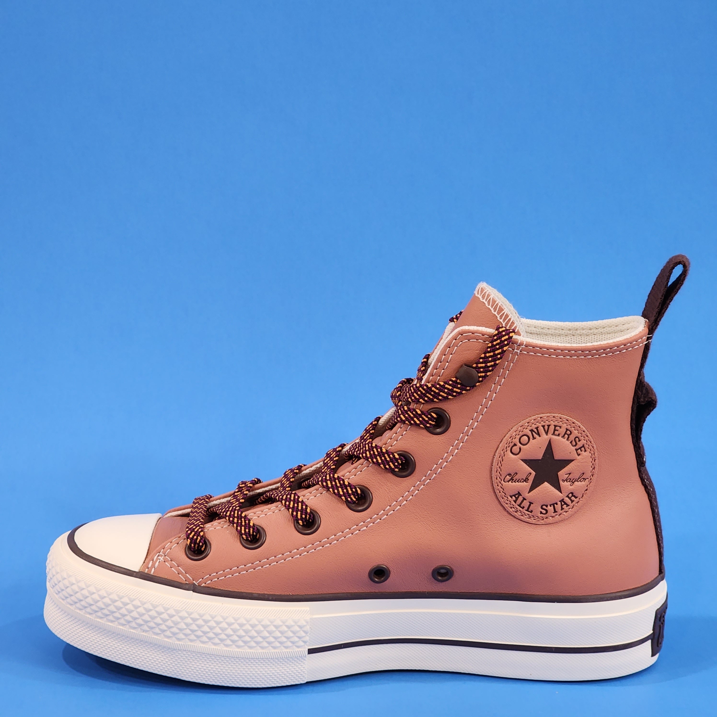 Converse CTAS Hi Lift Tonal Leather Terra Blush Platform Sneakers A03741C NWT