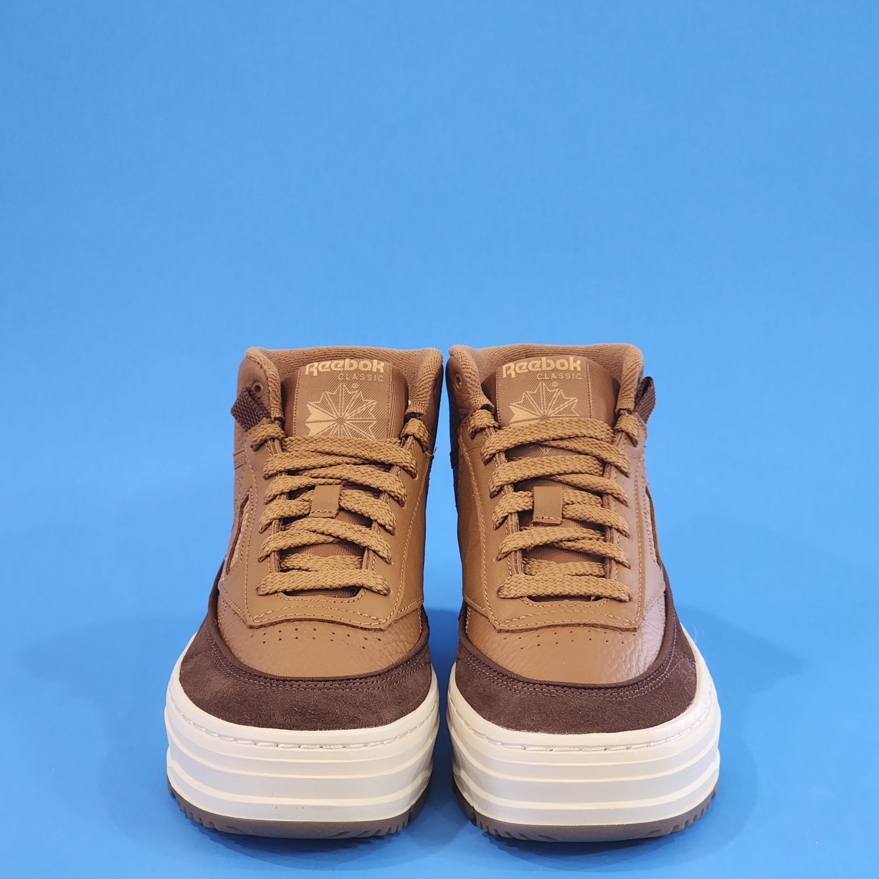 Reebok Club  C Geo Mid Wild Brown Luxe Suede Women's Sneakers GZ2235 NWT