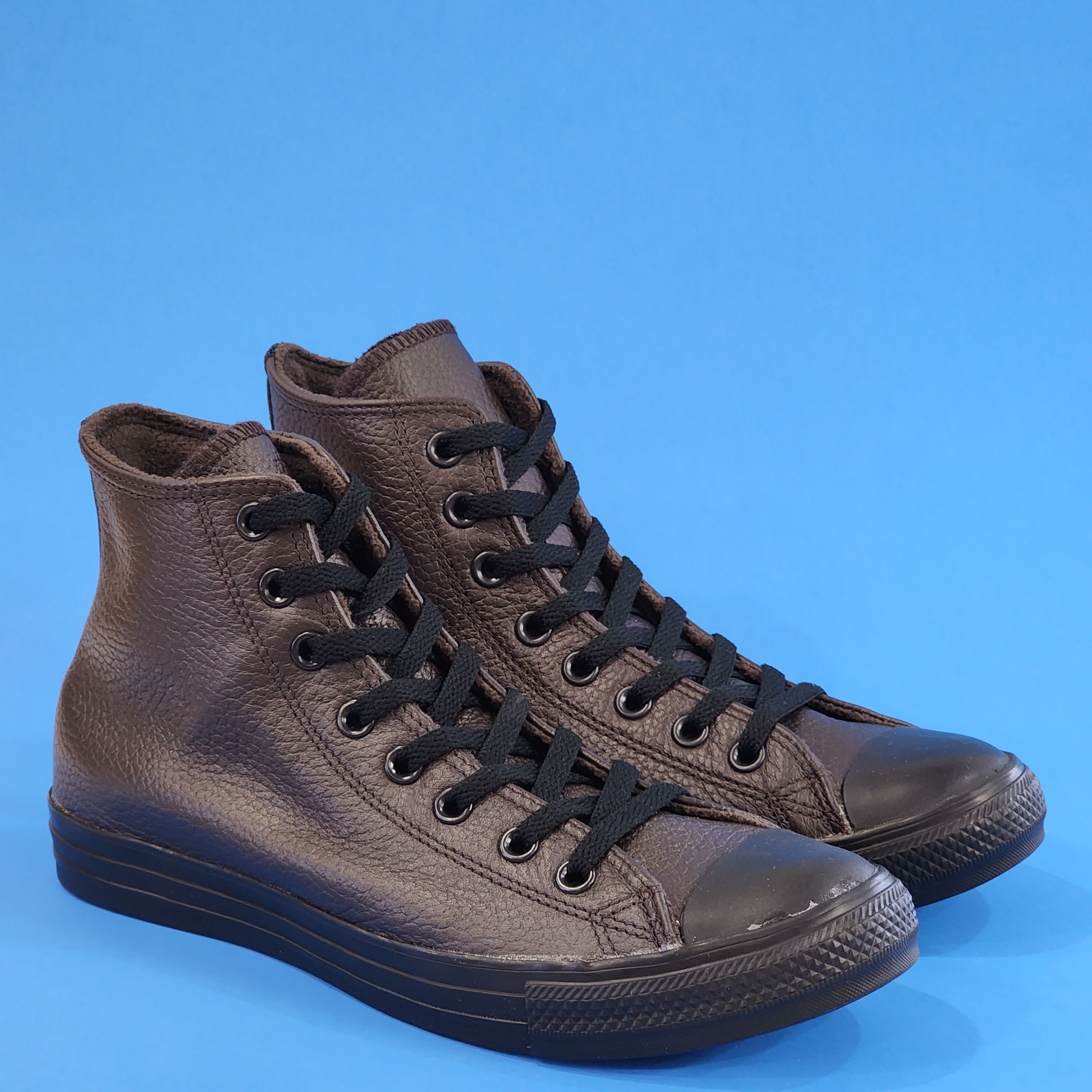 Converse CTAS Hi Velvet Brown/Black Unisex Leather Sneakers 172012C NWT