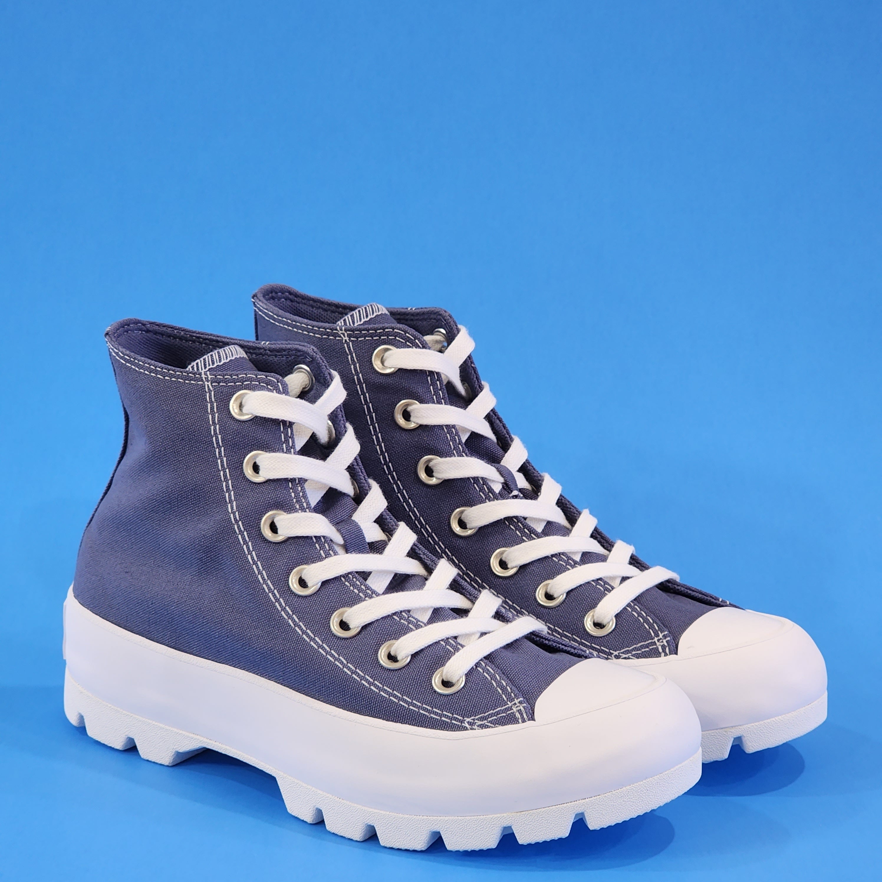 Converse CTAS Hi Winter Lugged Steel Blue Women's Platform Sneakers 571009C NWT