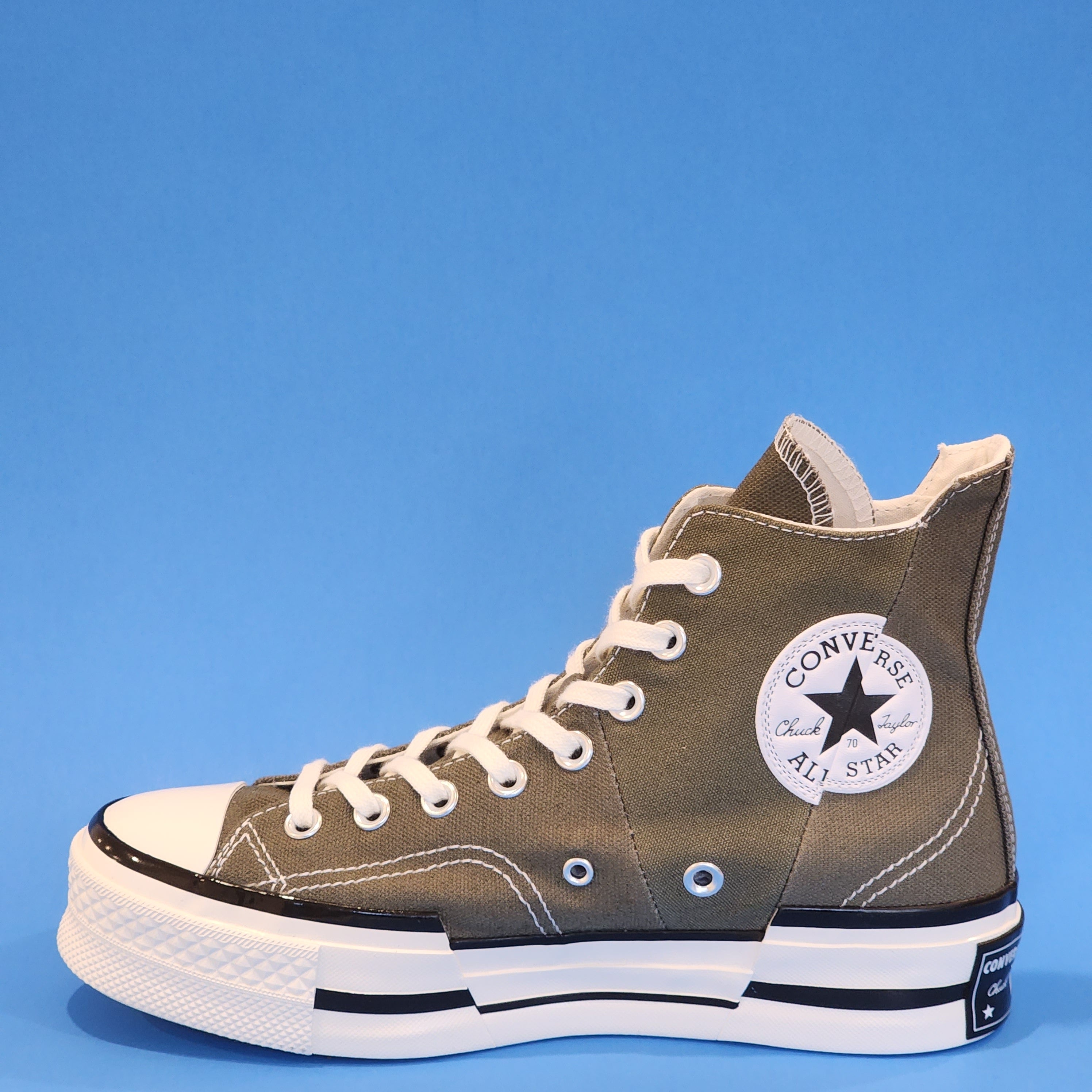 Converse Chuck 70 Plus Hi Utility/Egret/Black Canvas Unisex Sneakers A01362C NWT